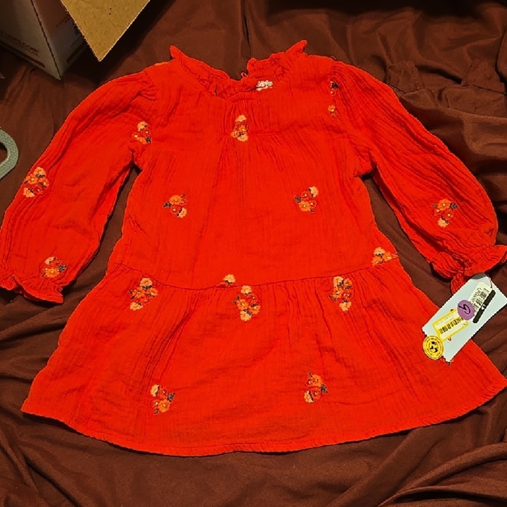 NWT 18 Month. 2 Piece Cat & Jack Red/Pink/gold Sundress & Bloomers